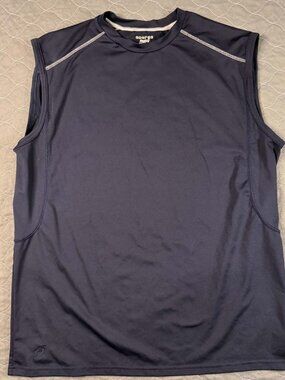 Emerge RapiDry Mens Tank Top Size L Large Muscle Shirt Navy Blue Athletic Gym